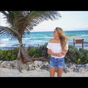 White off the shoulder top